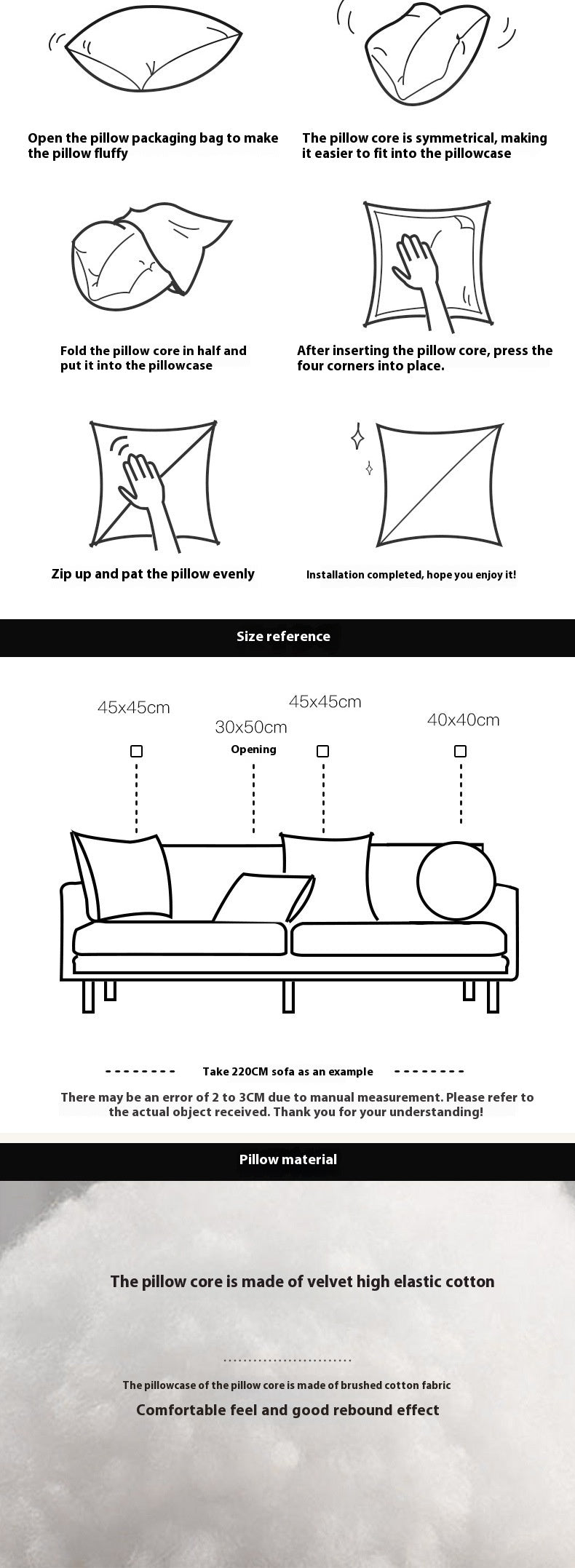 Cream Color Pillowcase High-end Retro Style Brown French Light Luxury Sofa Living Room Bed Lumbar Pillow Cushion with Core