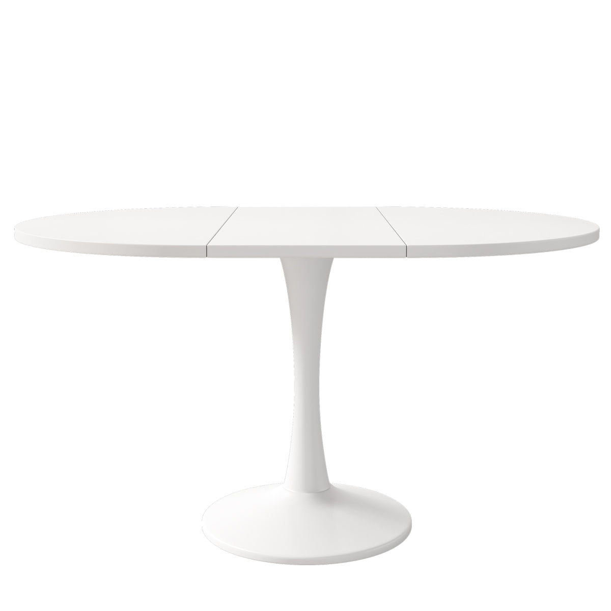 Modern White Extendable Round Dining Table for 4-6 People