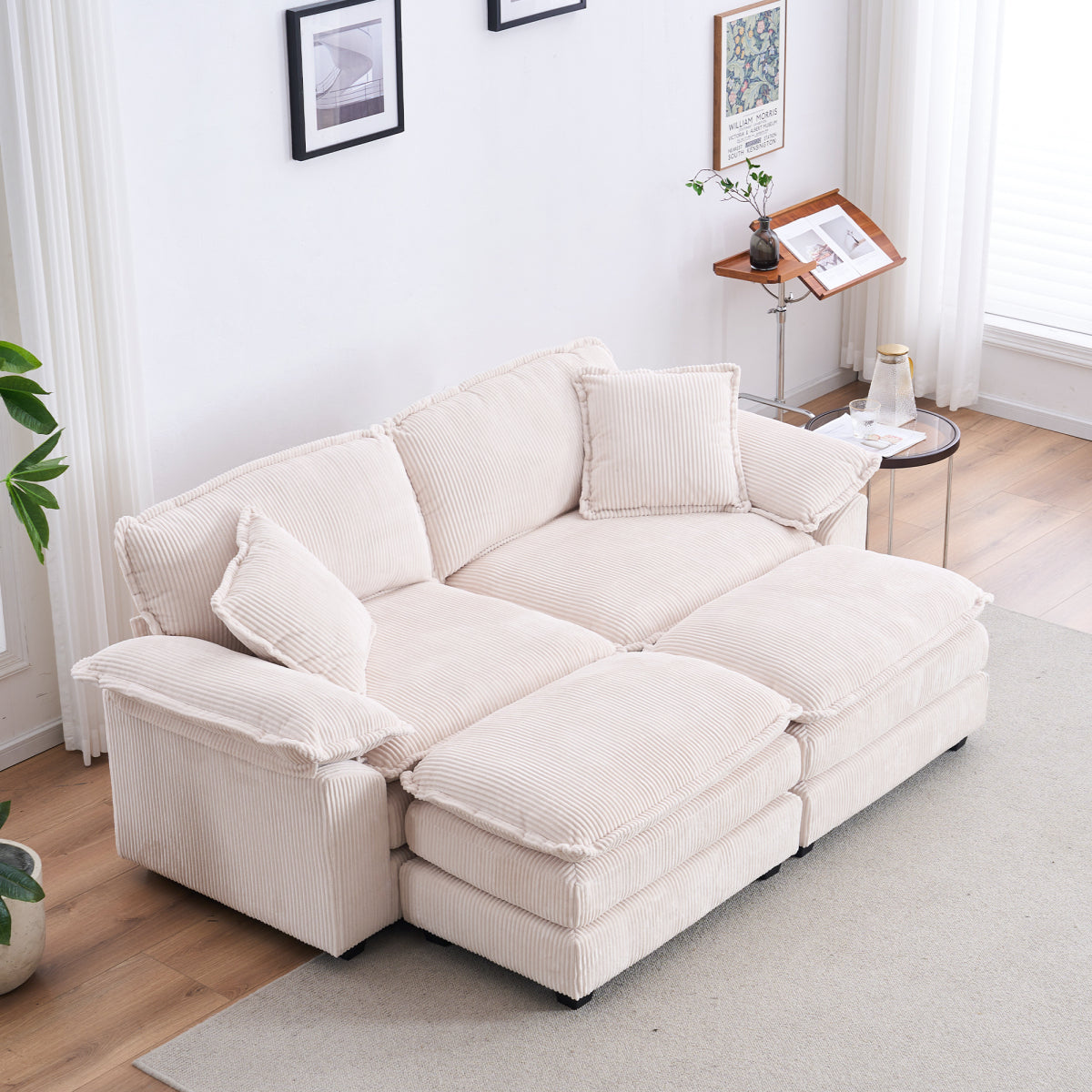 84.6'' Oversized Modular Combo Sofa with Ottoman