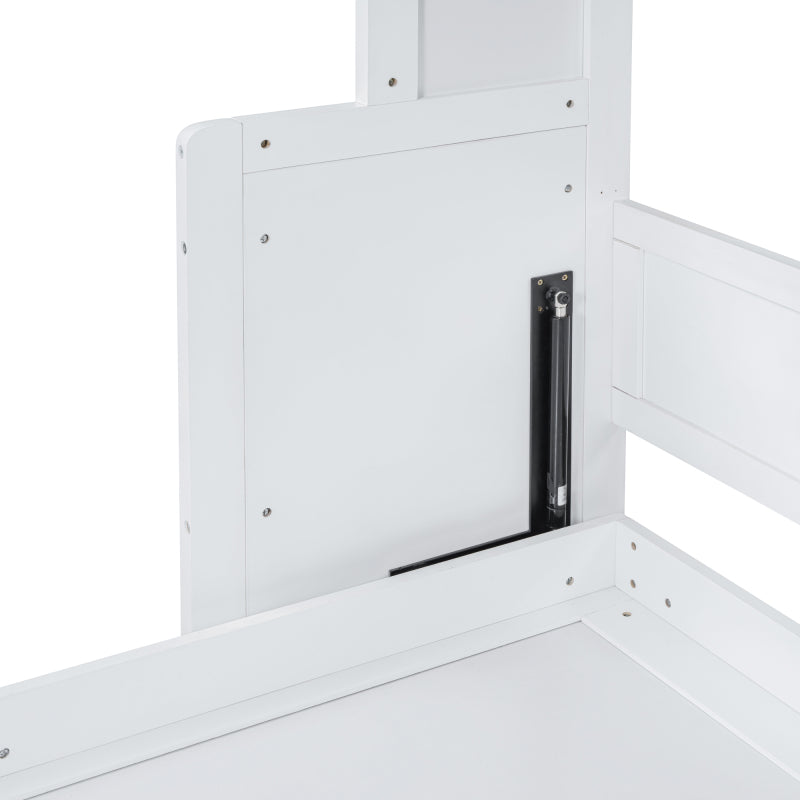 Murphy Bed with Closet & Drawers – Queen Size, White