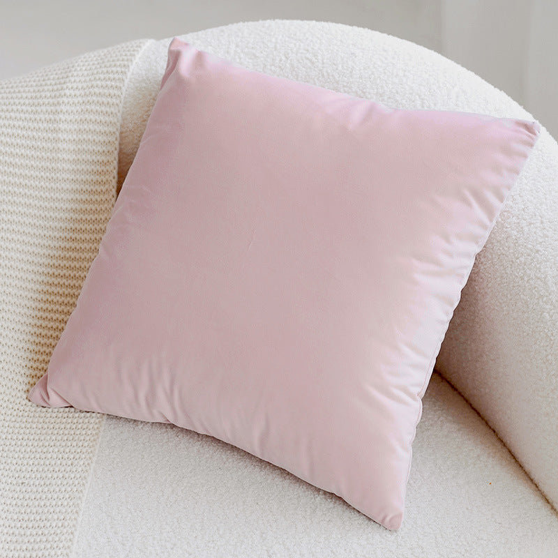 Pink Velvet Throw Pillow – Round Floor Cushion for Girl’s Room or Living Room-No insert
