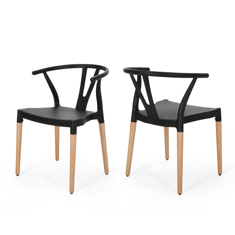 PLASTIC DINING CHAIR SET OF 2