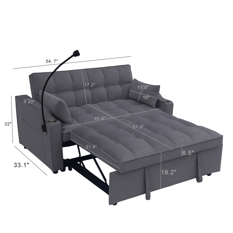 Sofa Bed with Trundle Charcoal Grey