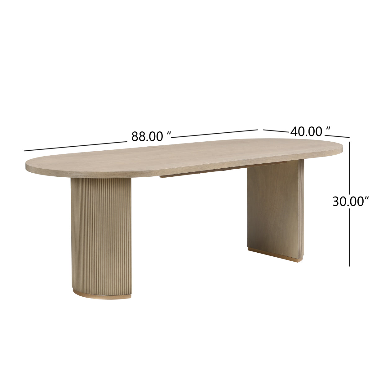 Oval Dining Table Double Pedestal -Light Natural