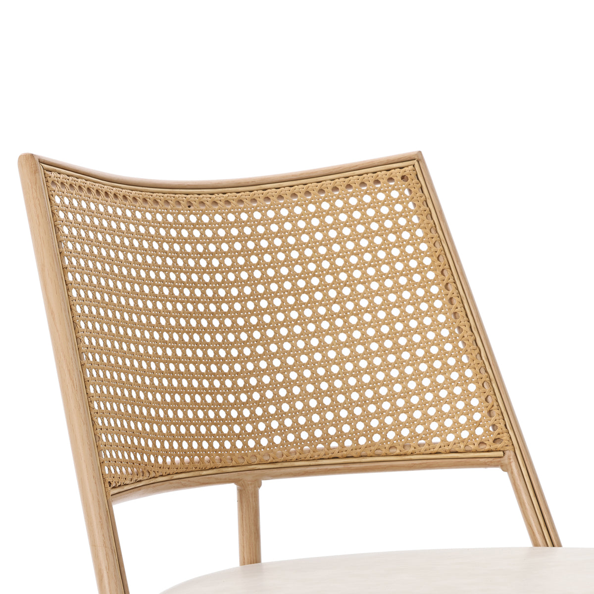 Set of 2 Modern PU Dining Chairs with Rattan Backrest