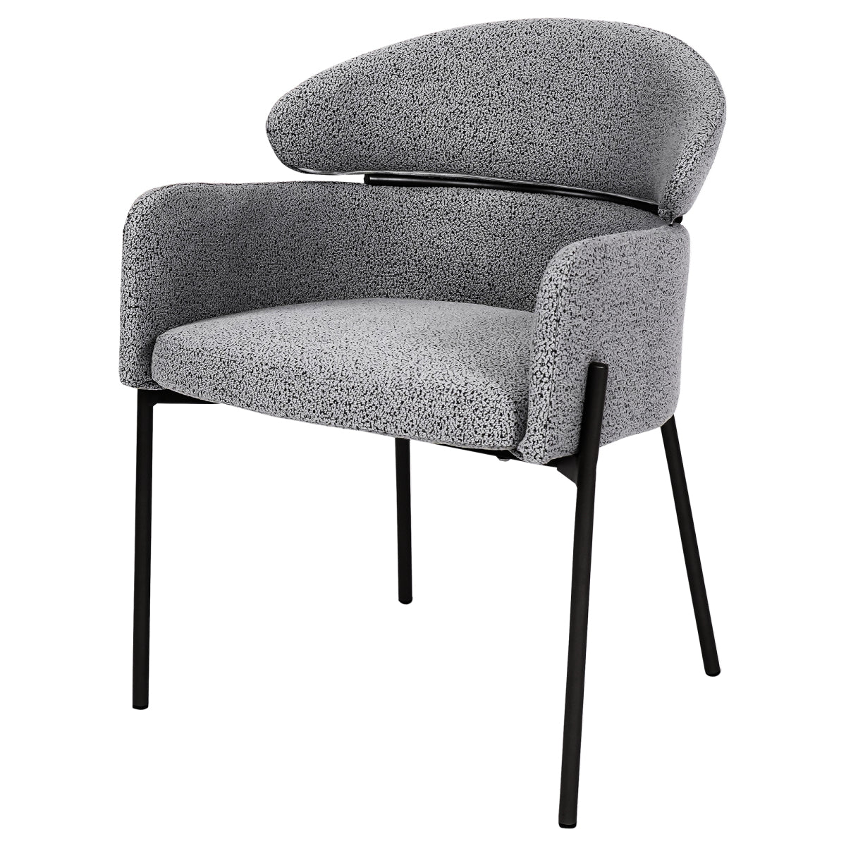 Set of 2 Modern Gray Fabric Upholstered Dining Room Side Chairs