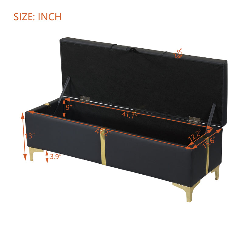Black Queen 2-Pc Set: Upholstered Hydraulic Storage Bed & Ottoman