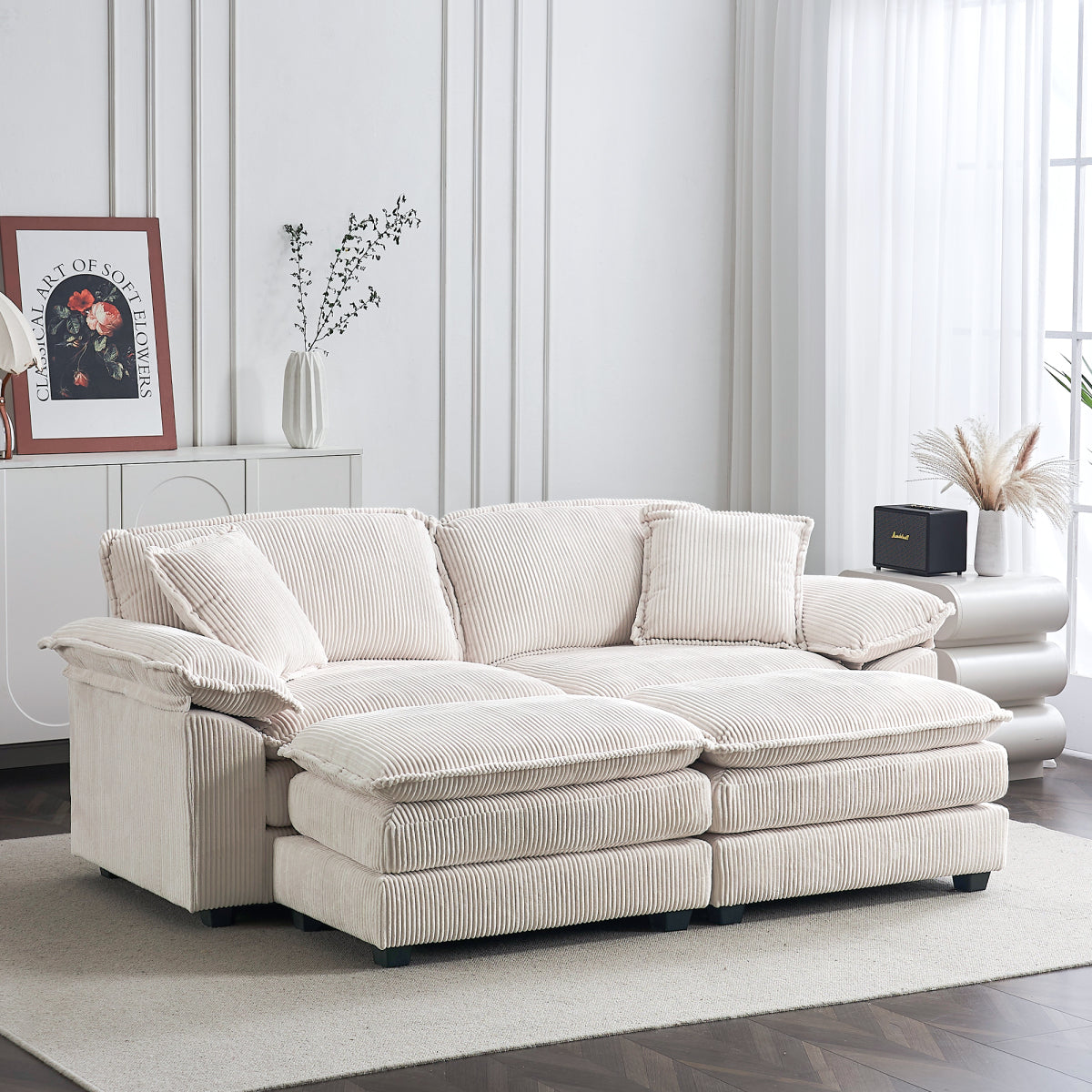84.6'' Oversized Modular Combo Sofa with Ottoman