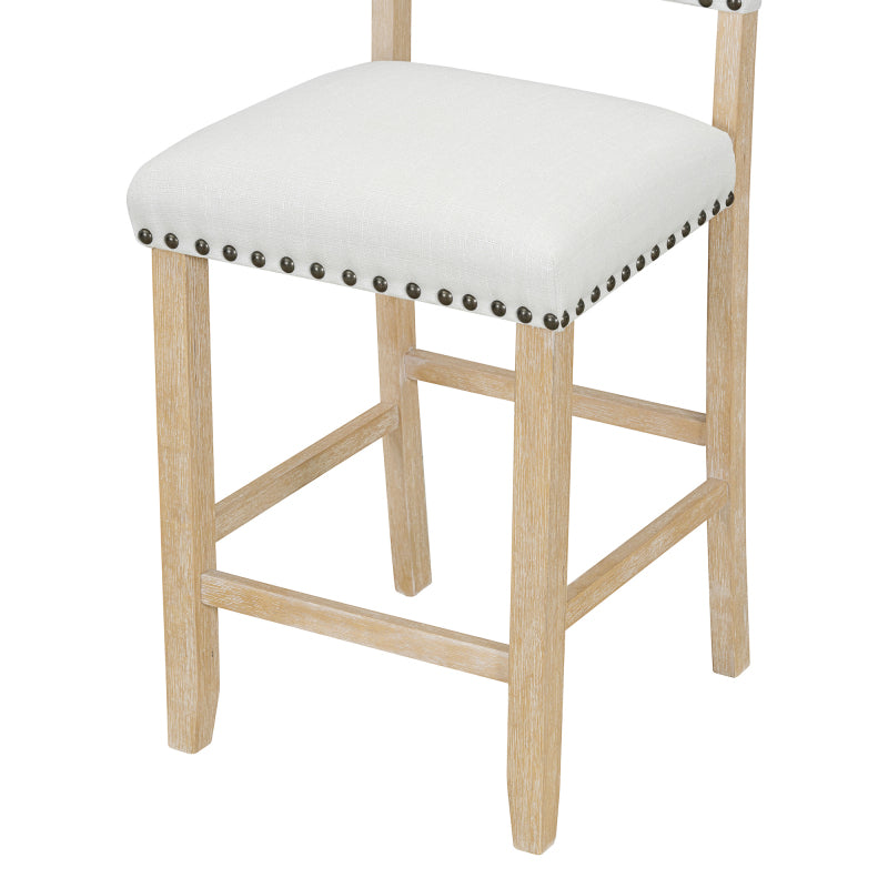 5-Piece Counter Height Dining Set - Natural Wood Table with 4 Chairs