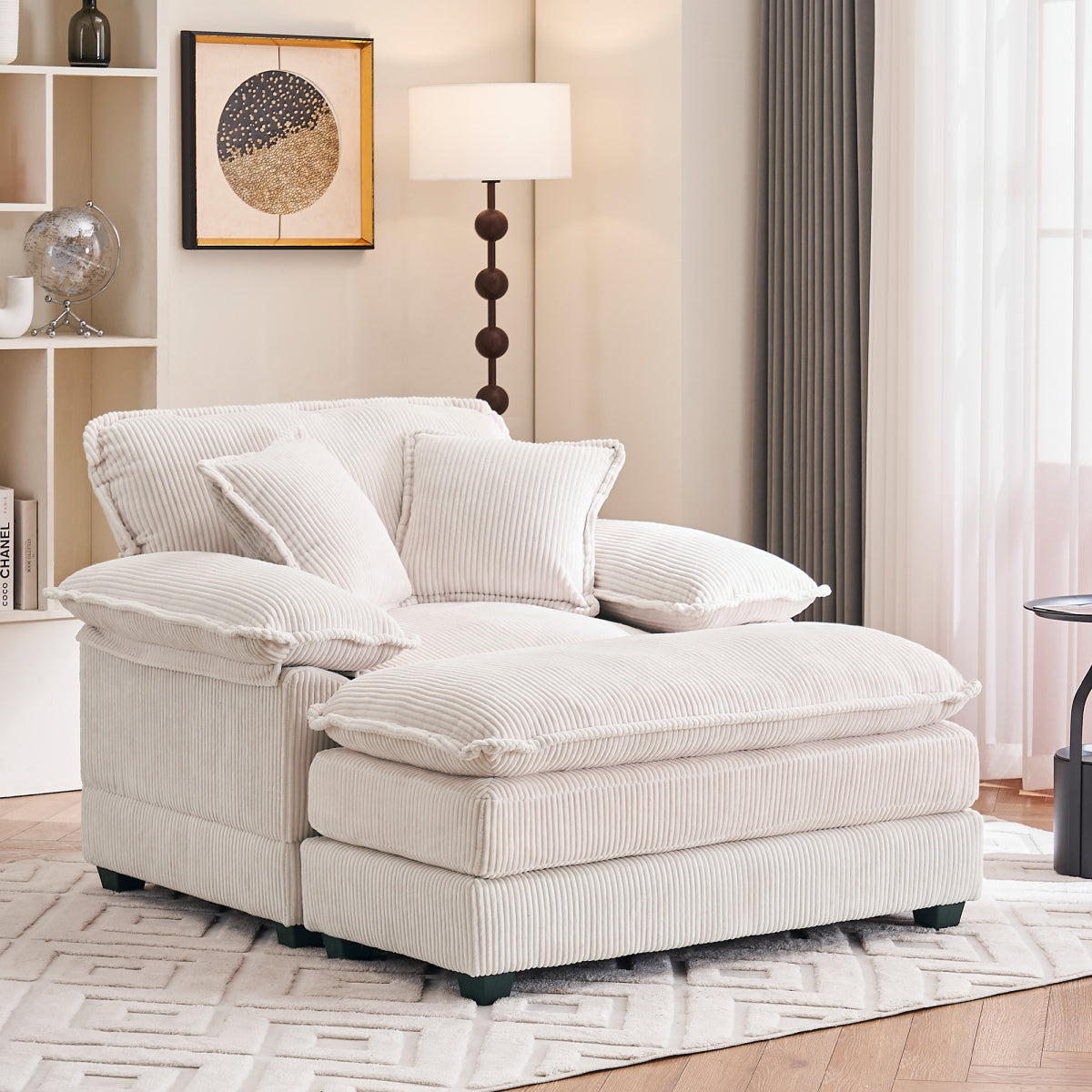 46.9'' Oversized Modular Combo Sofa with Ottoman