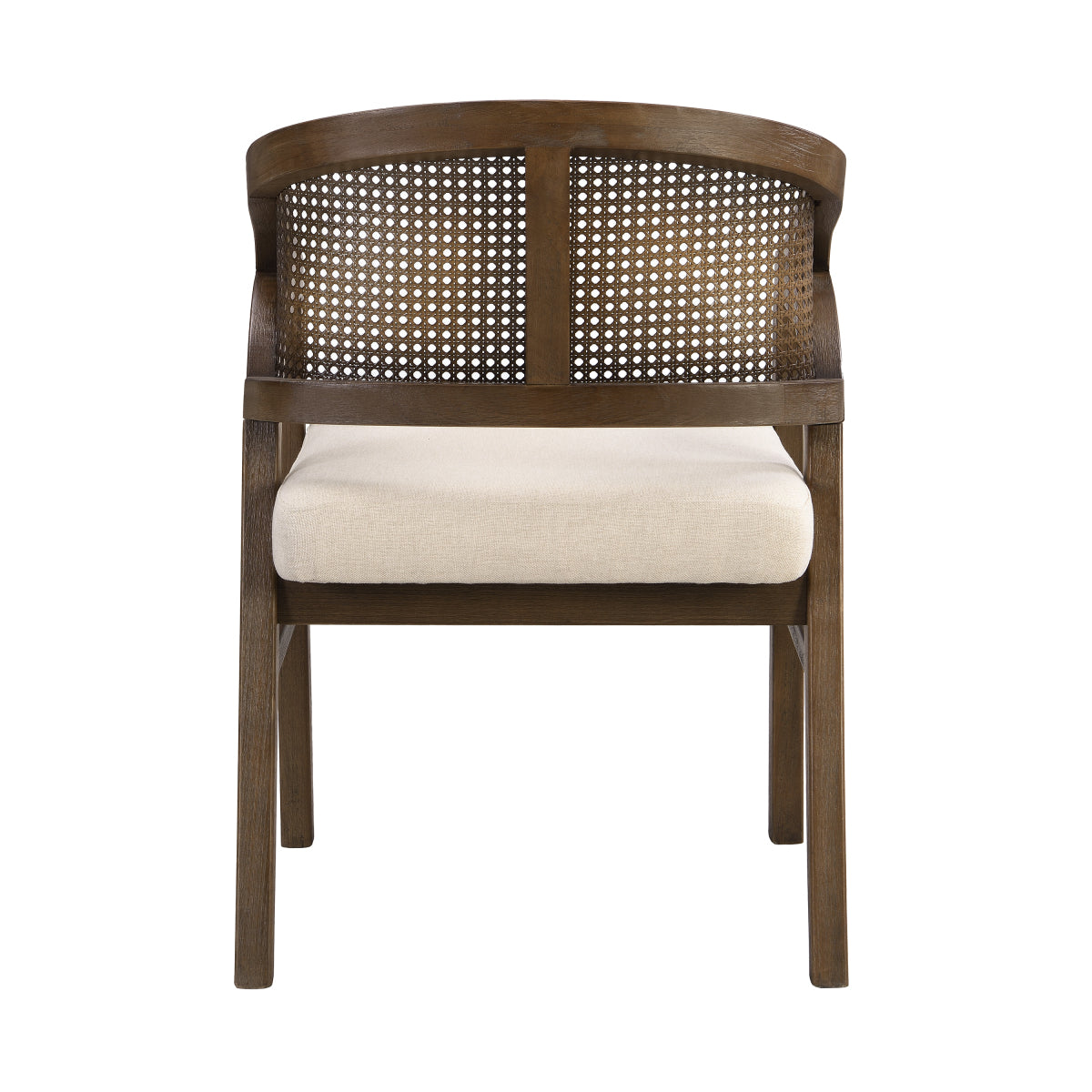Wooden Frame Dining Chair with rattan back,Frame color WALNUT,set of 2