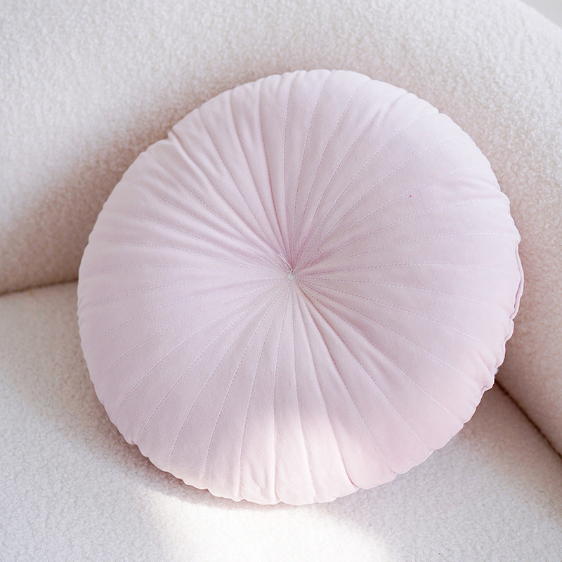 Pink Velvet Throw Pillow – Round Floor Cushion for Girl’s Room or Living Room-No insert