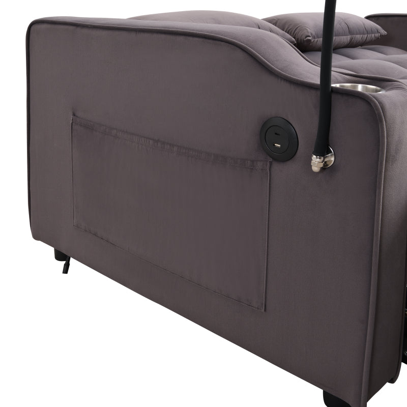 Sofa Bed with Trundle Charcoal Grey