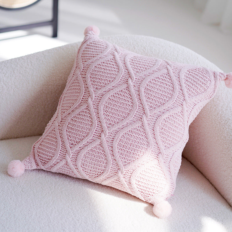 Pink Velvet Throw Pillow – Round Floor Cushion for Girl’s Room or Living Room-No insert