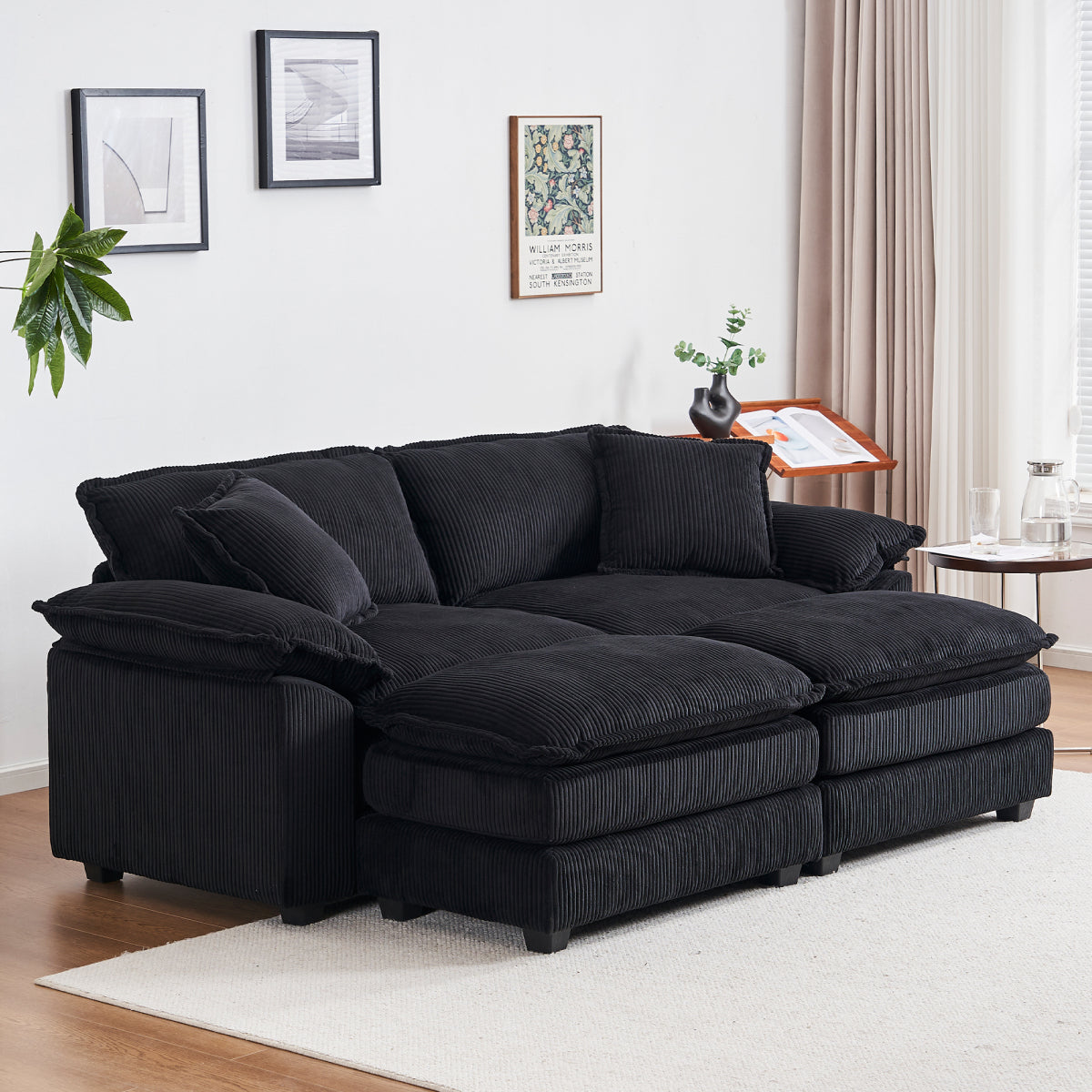 84.6'' Oversized Modular Combo Sofa with Ottoman