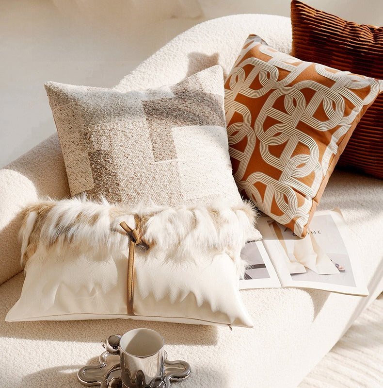French Forest Brown Melad Pillow Cover – INS Style Cushion for Sofa or Window – No Insert