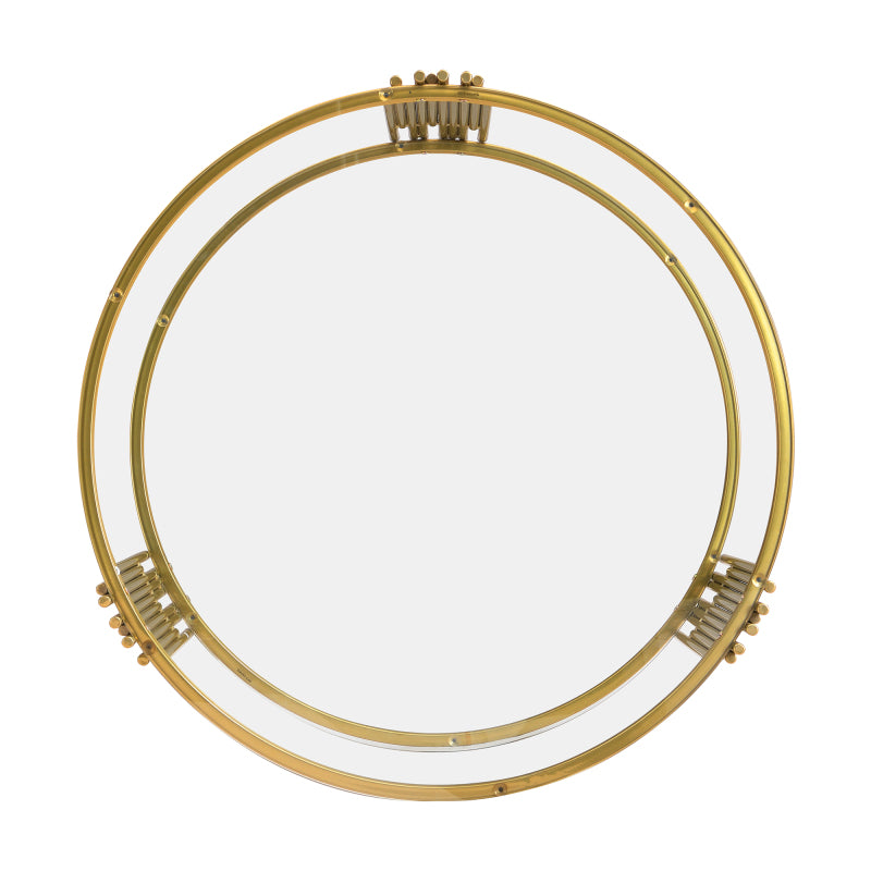 Asymmetrical Gold Coffee Table | Circular Base & Glass Top