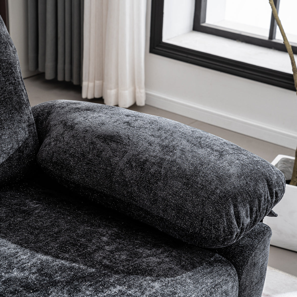 125.9" U-Shaped Modular Chenille Sofa: Cloud Sectional with Power Recliner, USB & Ottoman