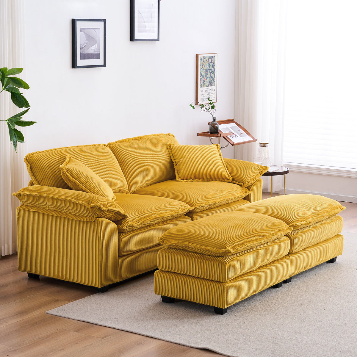 84.6'' Oversized Modular Combo Sofa with Ottoman
