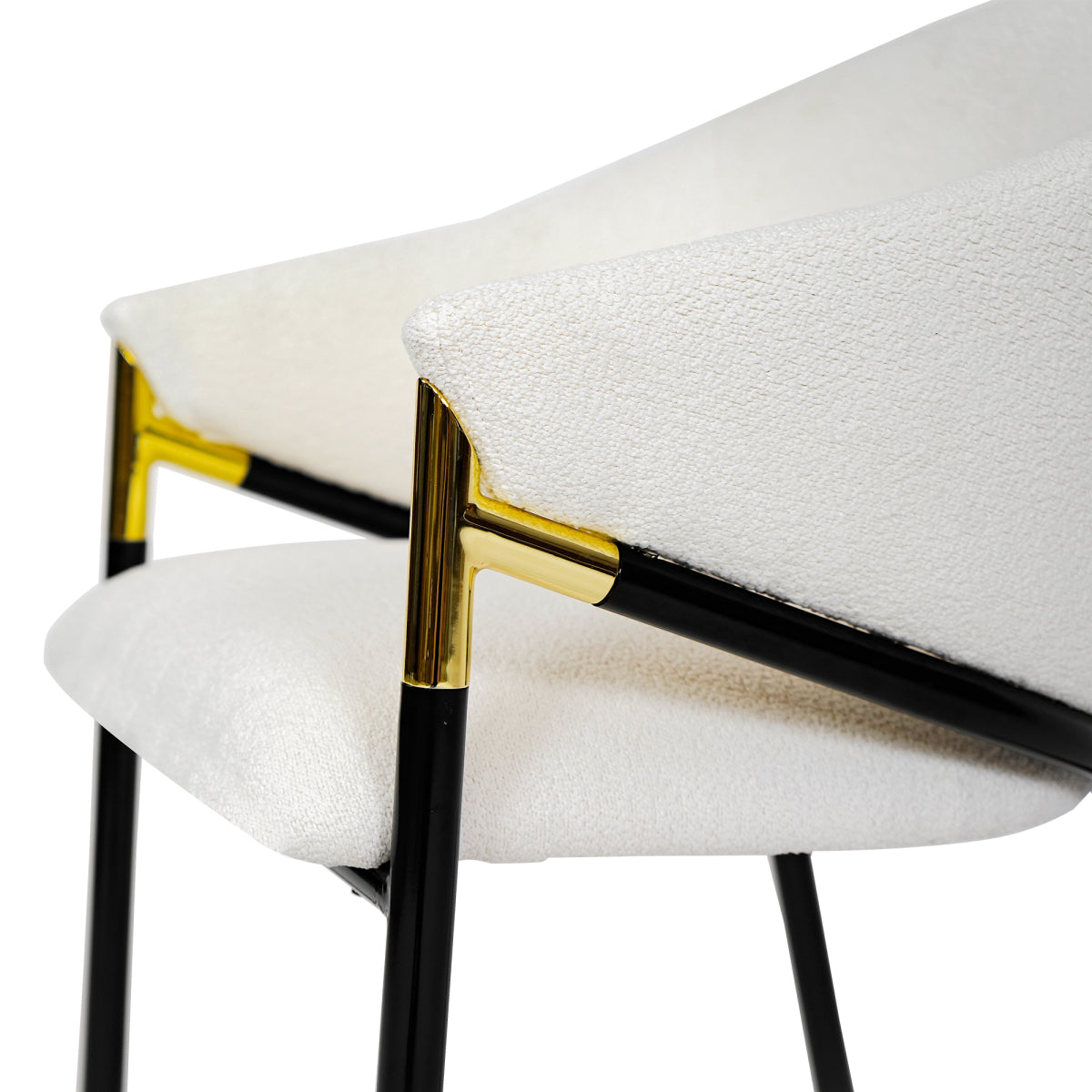 Set of 2 Modern Upholstered Dining Chairs | Metal Legs Side Chairs