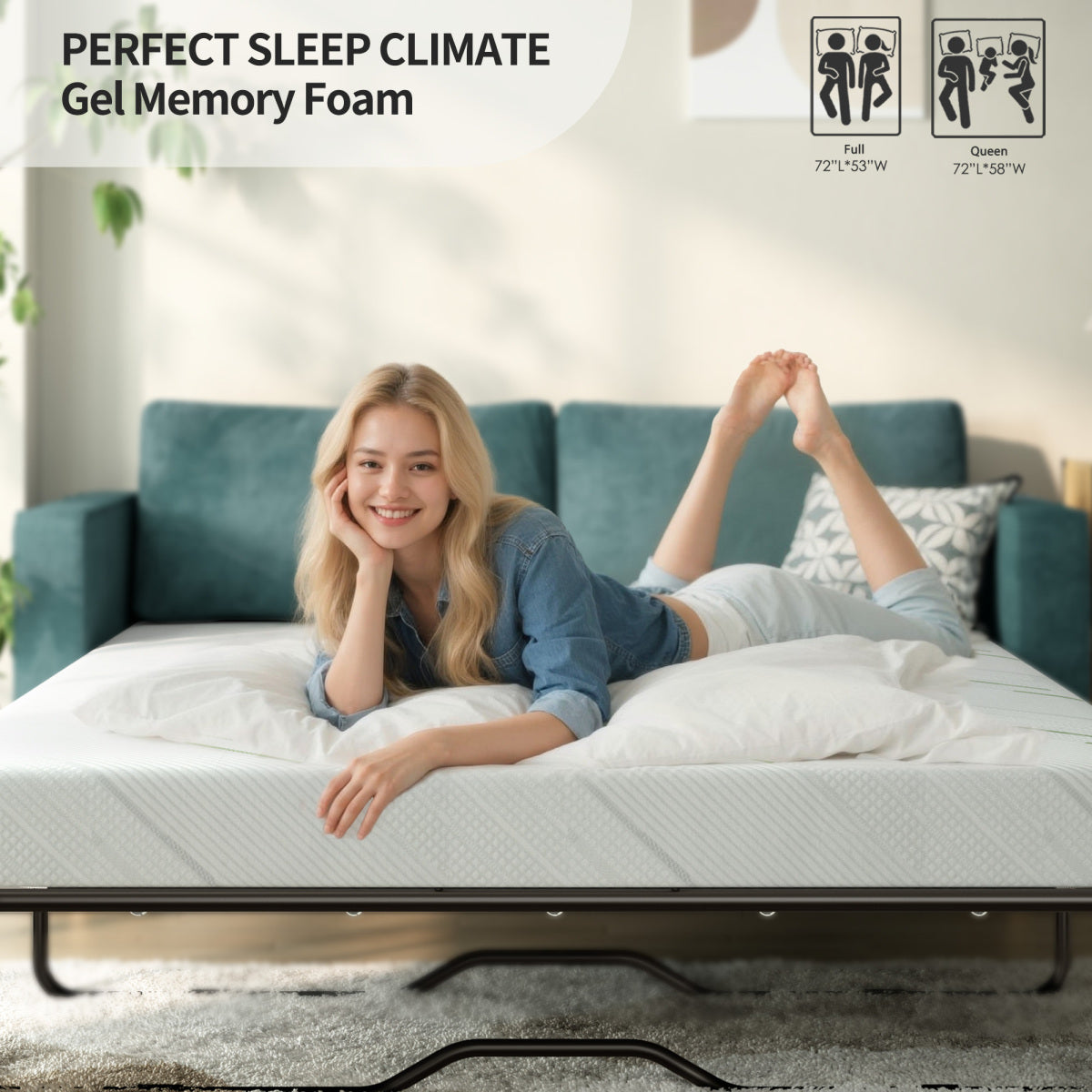 5 Inch Gel Memory Foam Twin Sofa Bed Mattress Replacement - Cooling Comfort