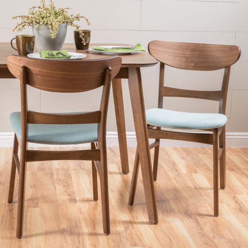 Final Sale 2 Pieces Dining Chairs, Solid Wood, Mint
