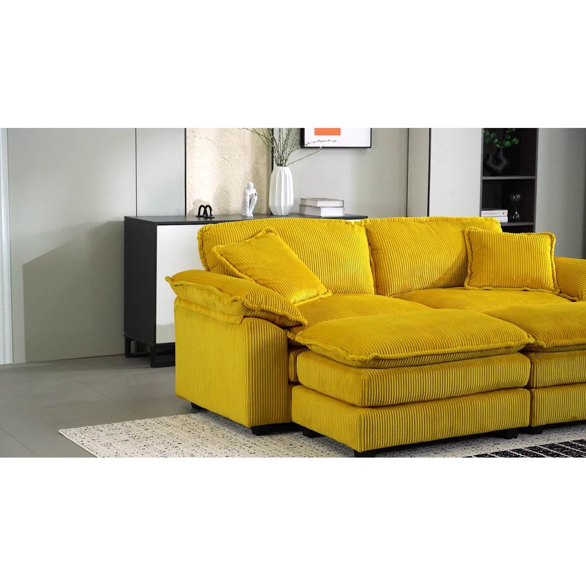 84.6'' Oversized Modular Combo Sofa with Ottoman