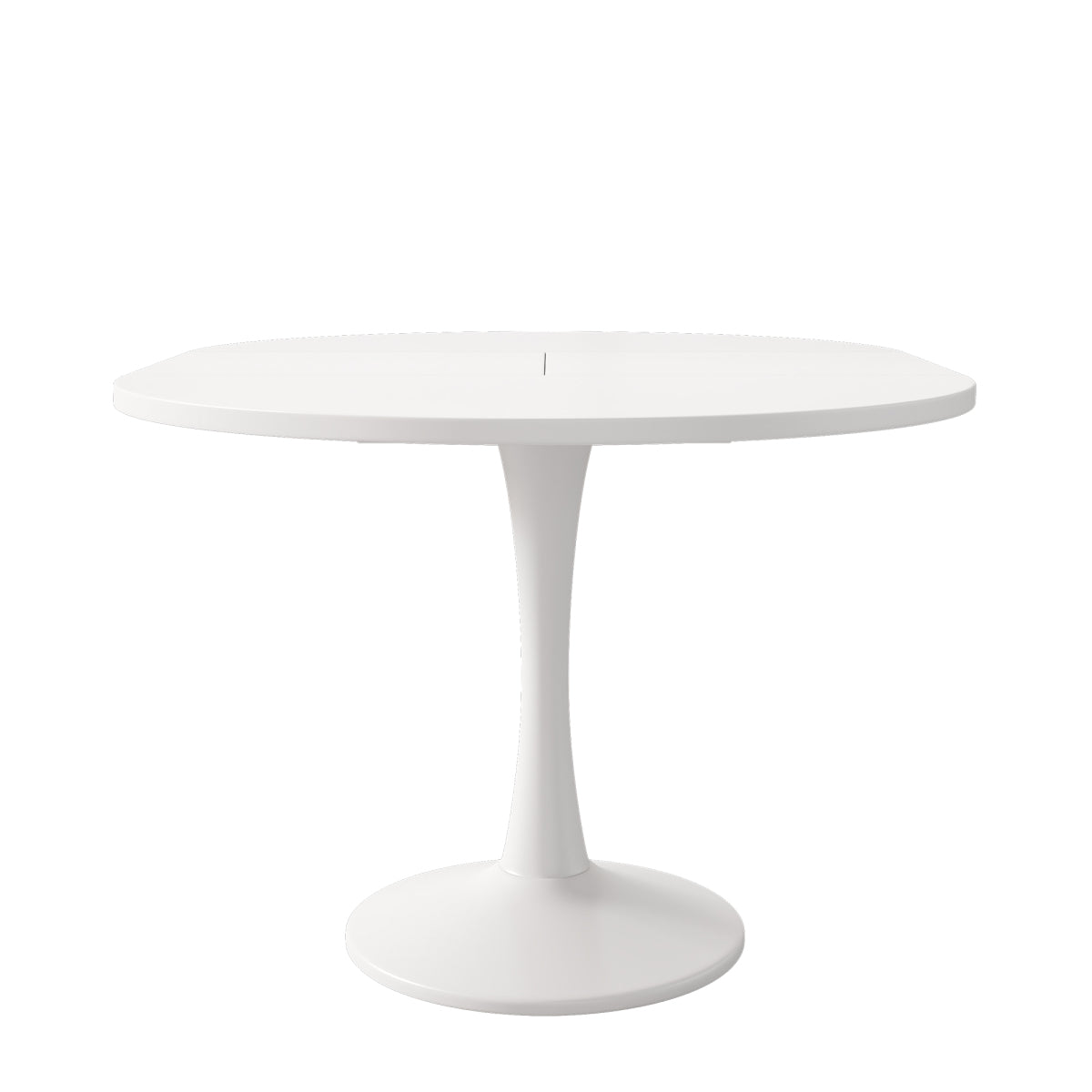 Modern White Extendable Round Dining Table for 4-6 People