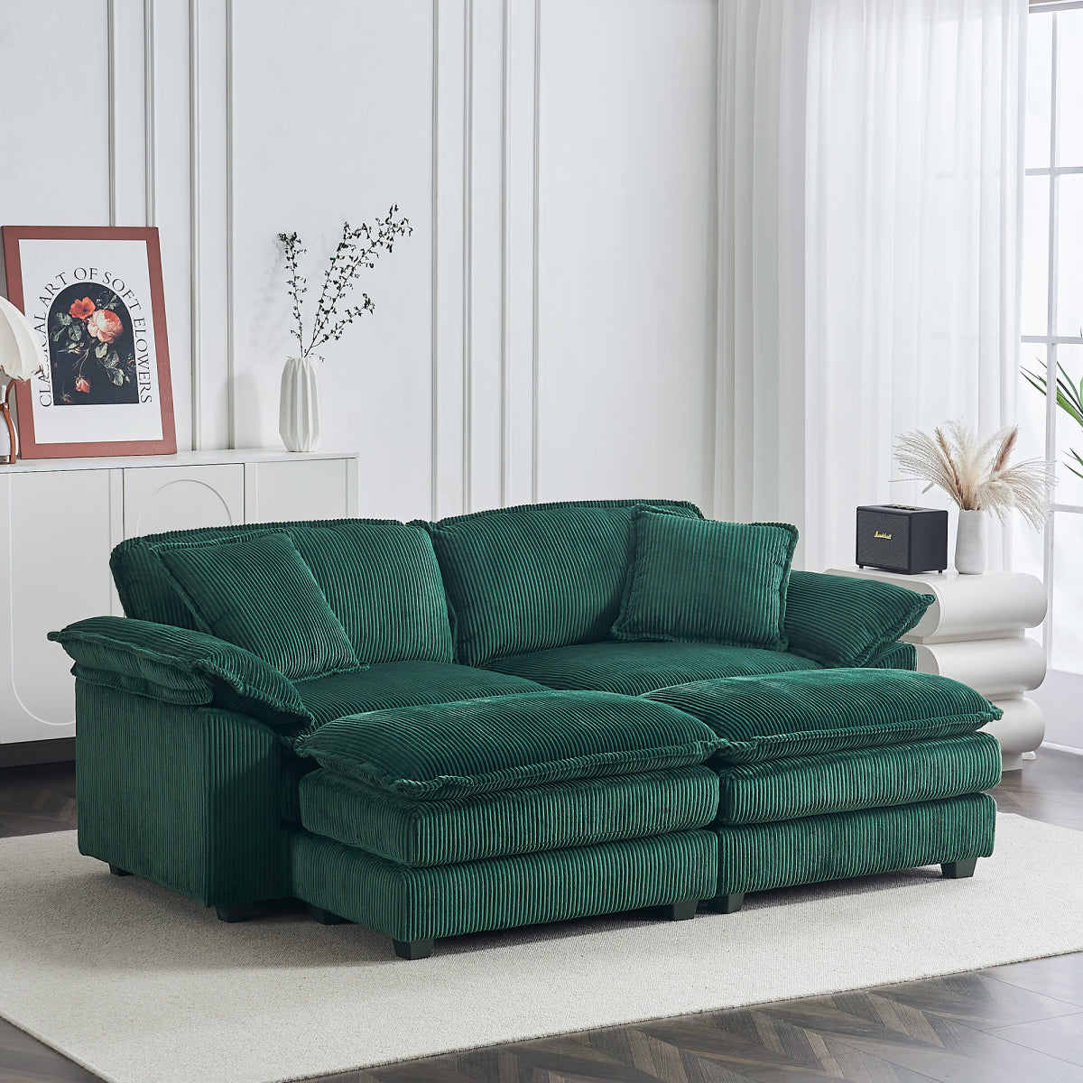 84.6'' Oversized Modular Combo Sofa with Ottoman