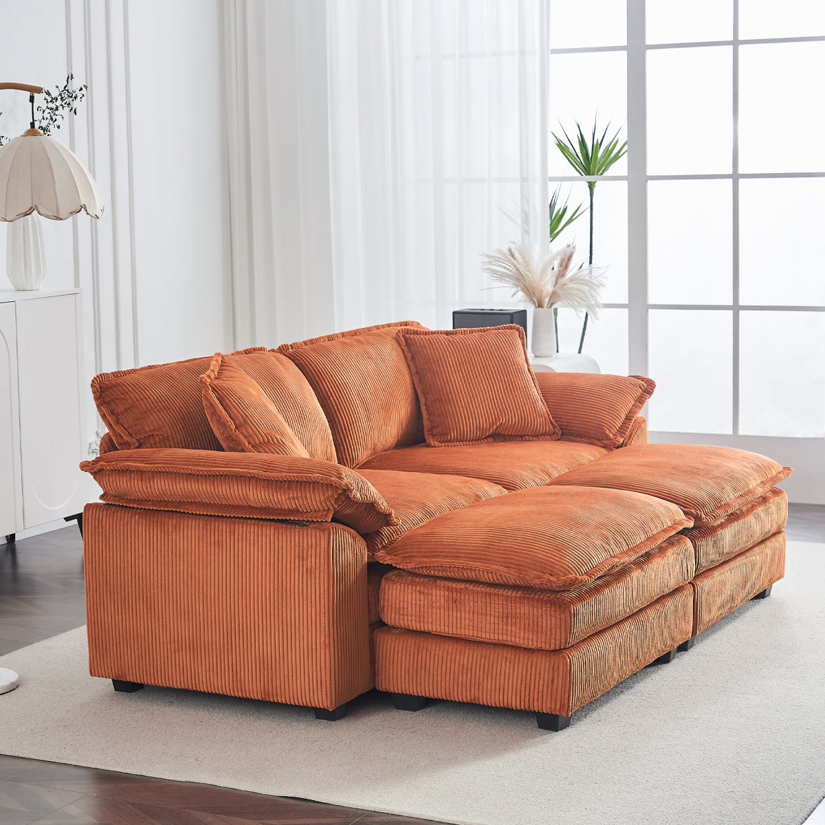 84.6'' Oversized Modular Combo Sofa with Ottoman