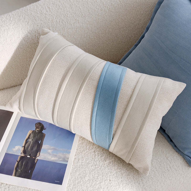Vintage  Cartoon Cream Blue Cushion Pillow Sofa  Pillow Cover Bed