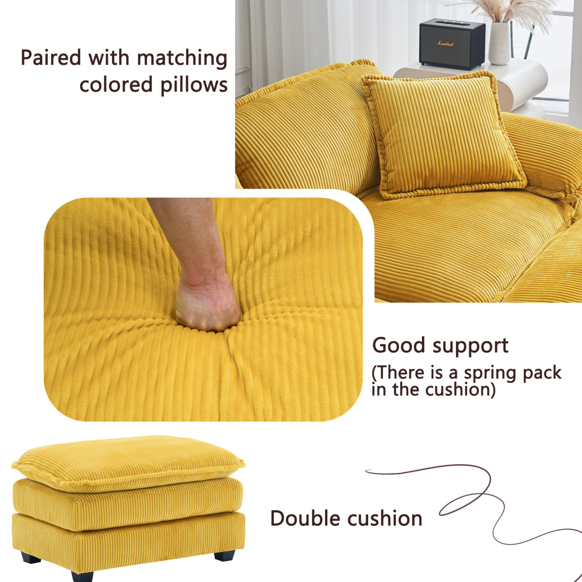 84.6'' Oversized Modular Combo Sofa with Ottoman