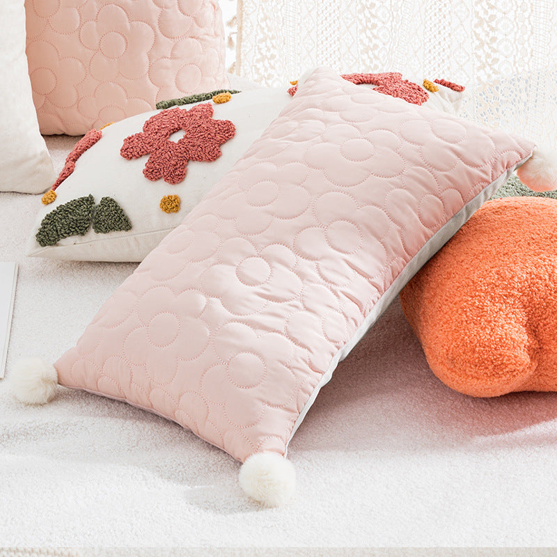 Pink Velvet Throw Pillow – Round Floor Cushion for Girl’s Room or Living Room-No insert