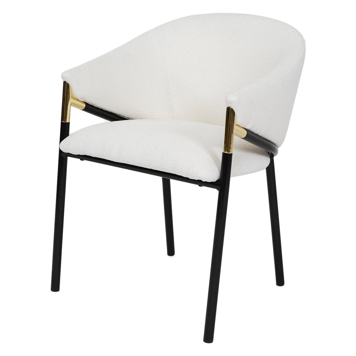 Set of 2 Modern Upholstered Dining Chairs | Metal Legs Side Chairs