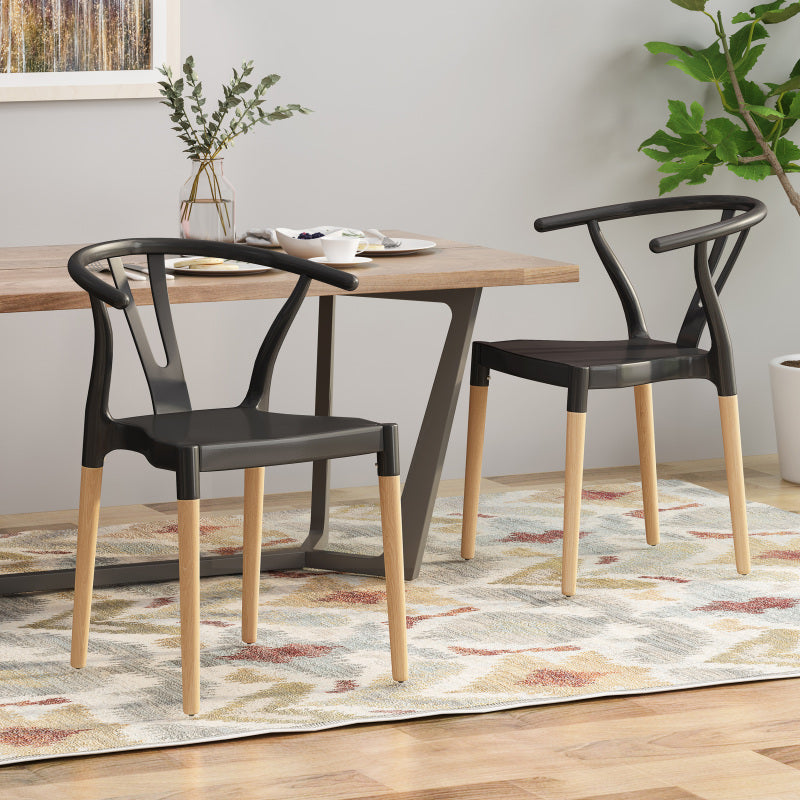 PLASTIC DINING CHAIR SET OF 2