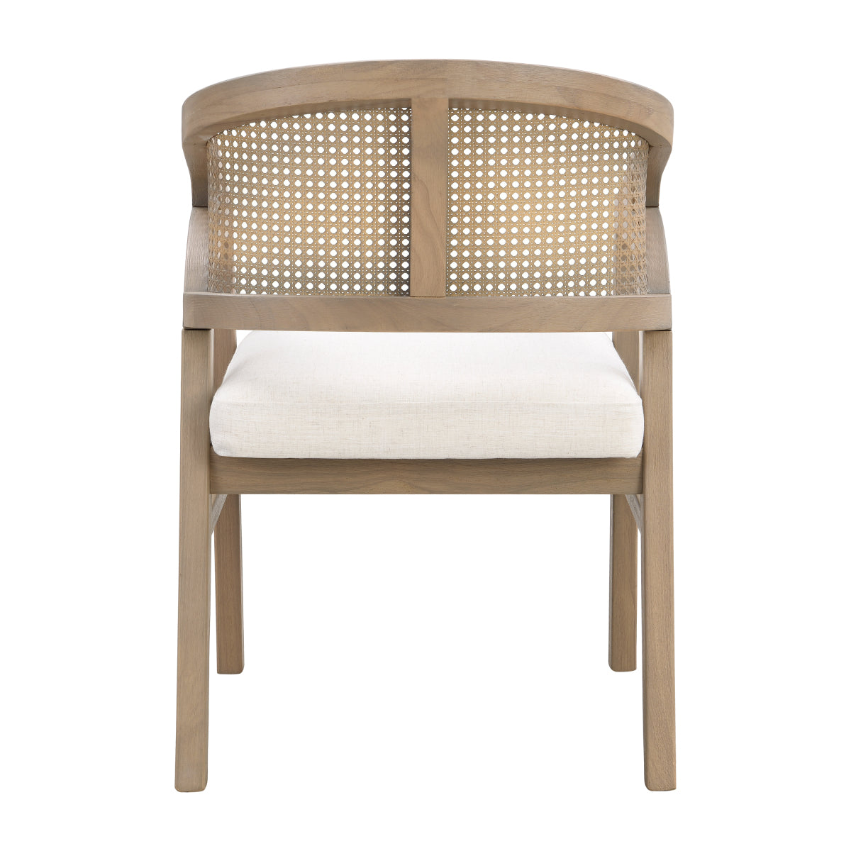 Set of 2 Wooden Dining Chairs | Light Ash Frame & Rattan Back