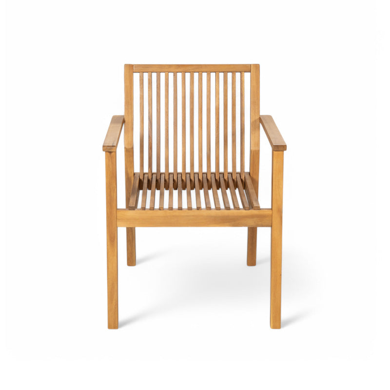 5-Piece Patio Furniture Set - Acacia Wood Table with 4 Cushioned Chairs