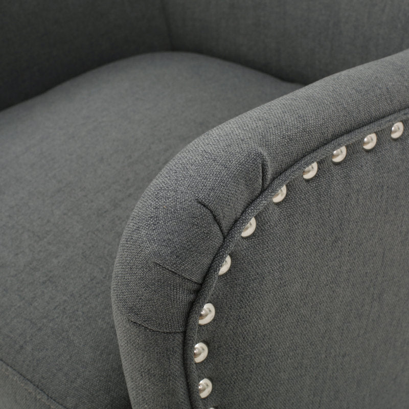 Hi-Back Studded Arm Chair: Elegant Seating for Living Room & Study