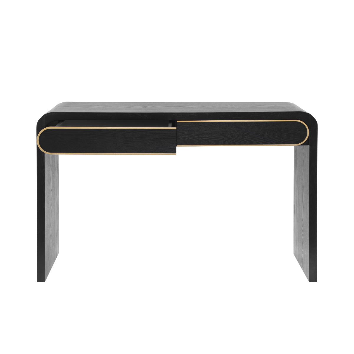 Black Narrow Console Table with Drawers | Entryway & Sofa Table