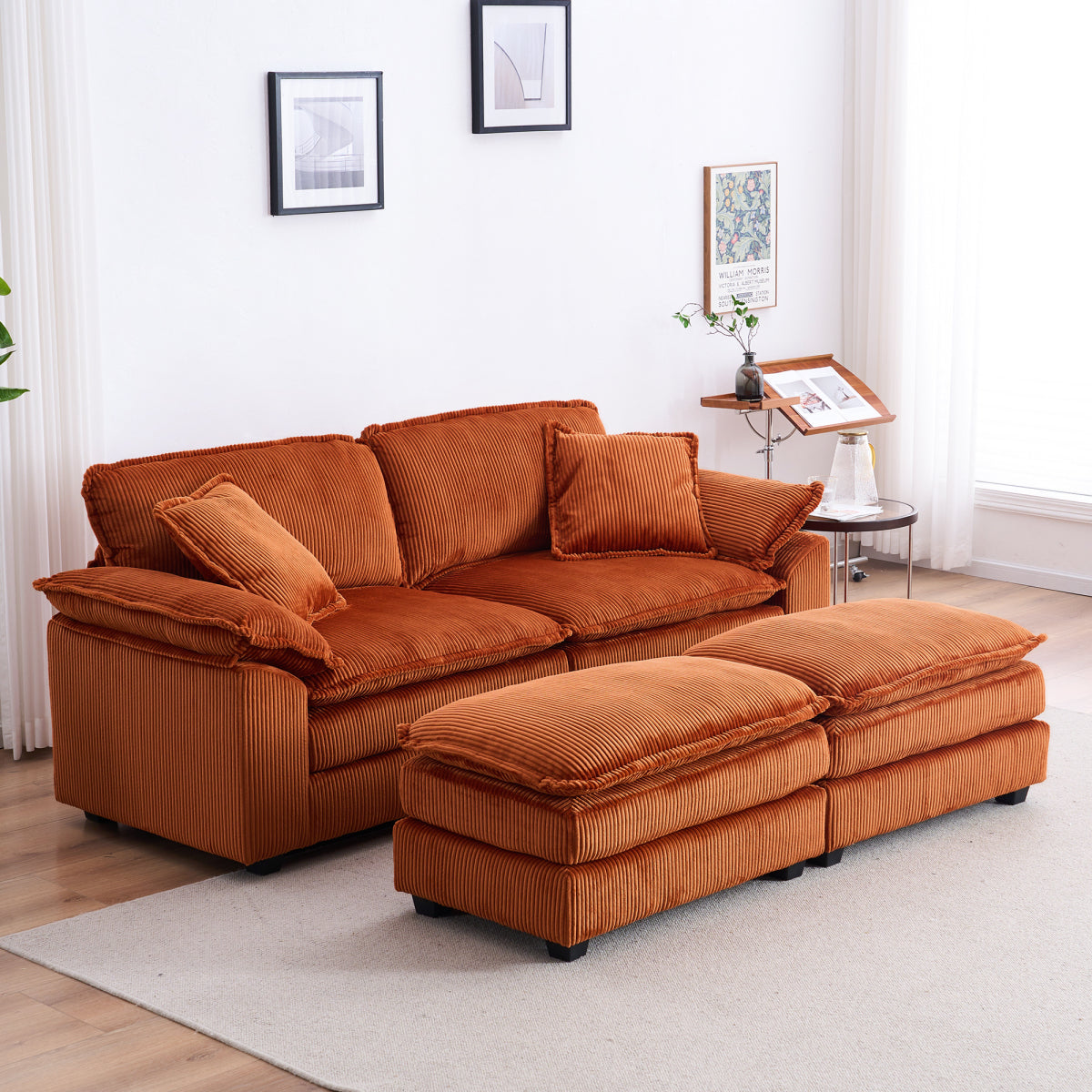 84.6'' Oversized Modular Combo Sofa with Ottoman