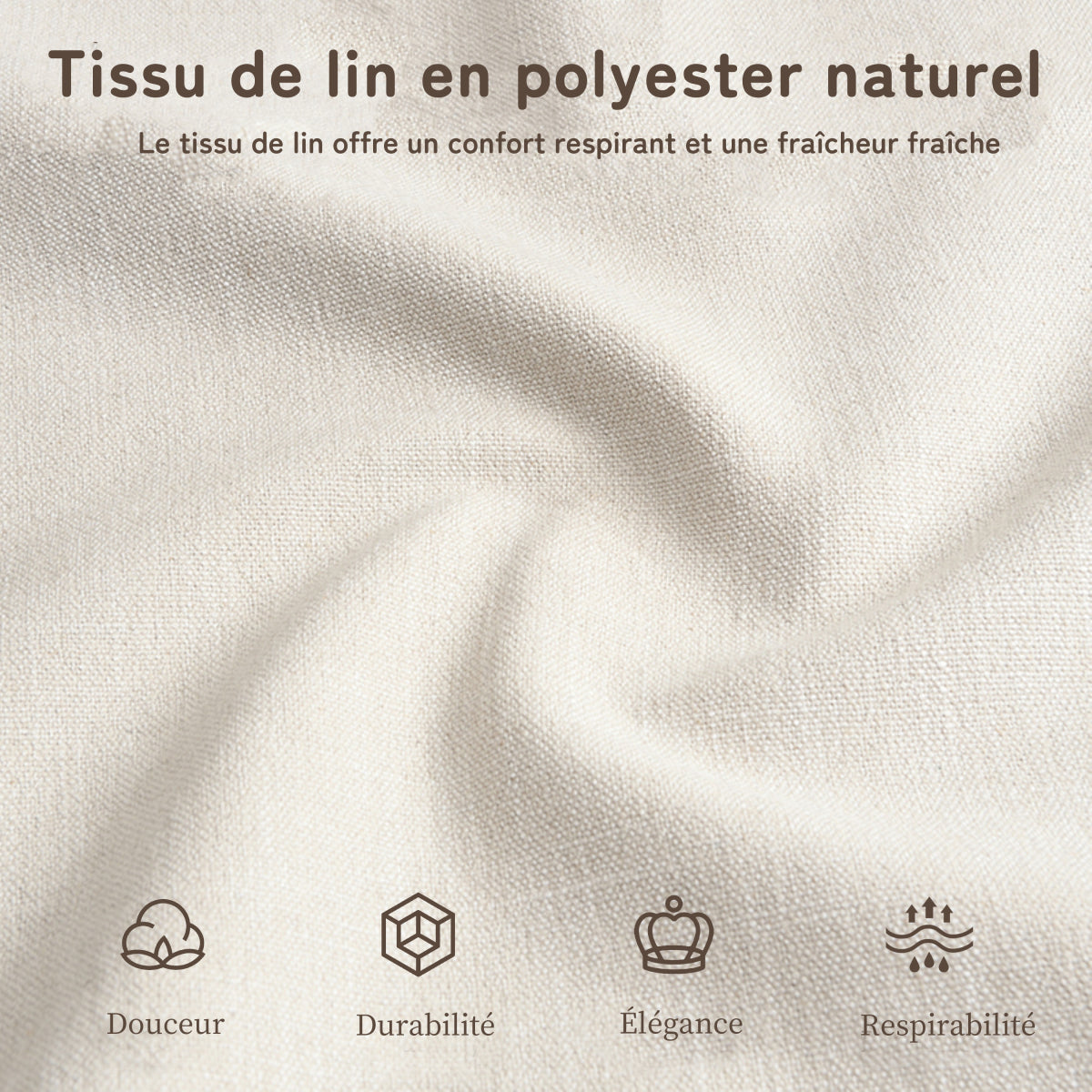 King Upholstered Platform Bed | Beige Linen Headboard & Footboard