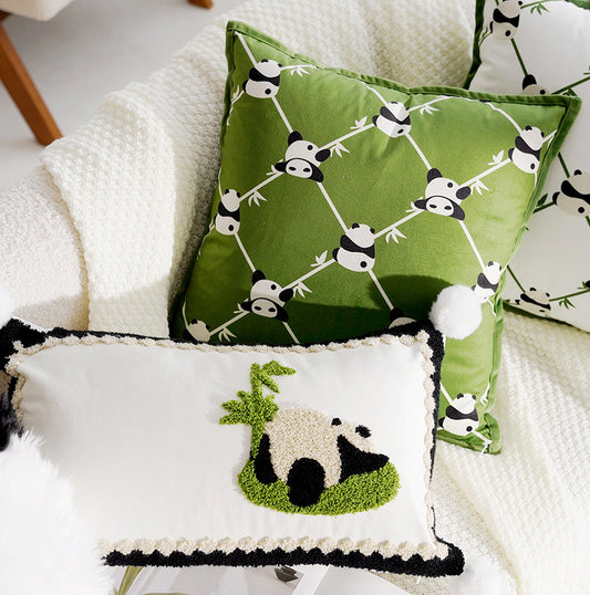 Cute Panda High-End Children's Pillowcase Ins Style Animal Living Room Sofa Pillow Bed Core Cushion Pillow