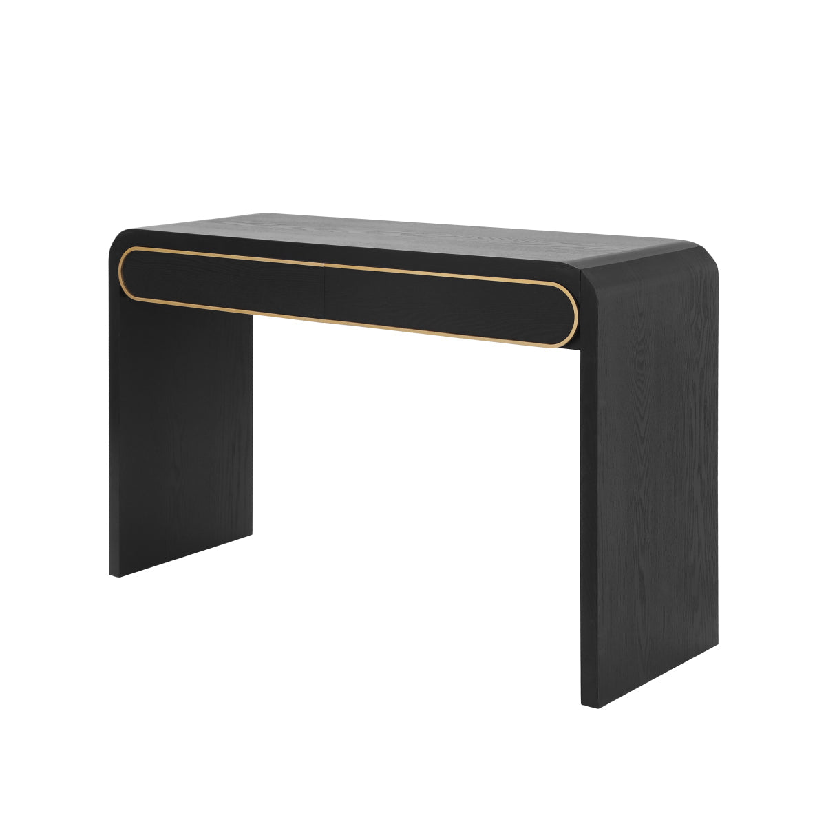 Black Narrow Console Table with Drawers | Entryway & Sofa Table