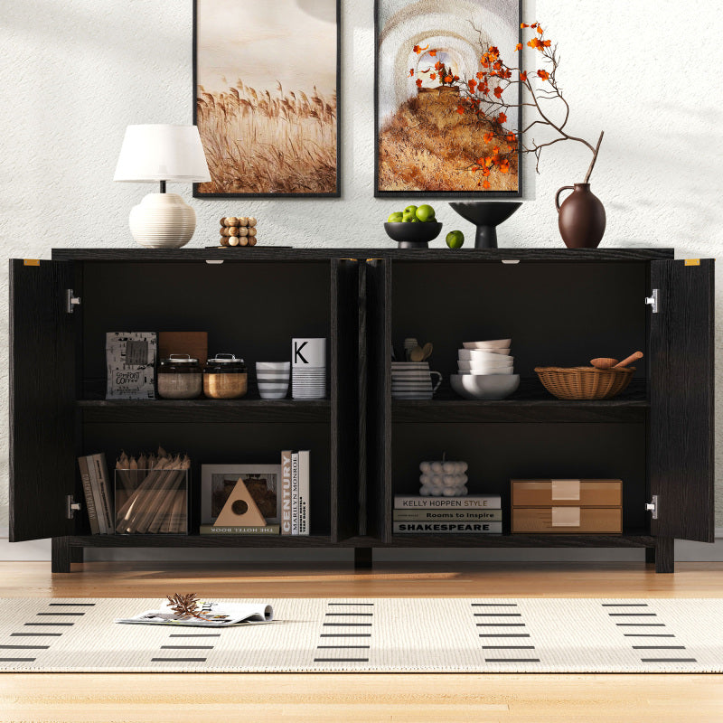 Farmhouse Fluted Sideboard – Buffet Cabinet with Storage