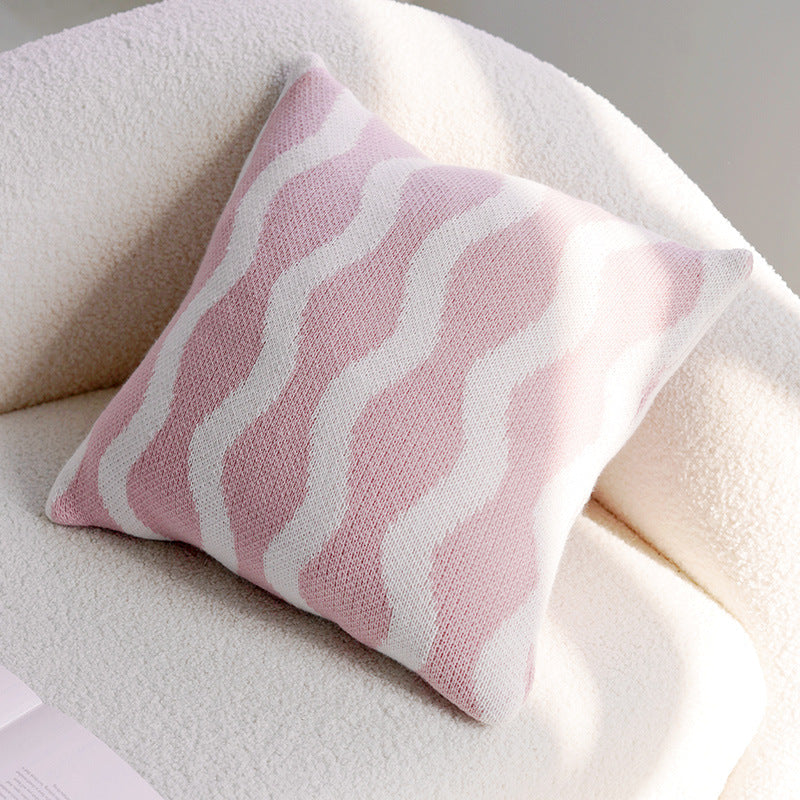 Ins Style Pink Cute Rabbit Pillowcase for Children's Bedroom Headboard Cushion Living Room Sofa Round Pillow