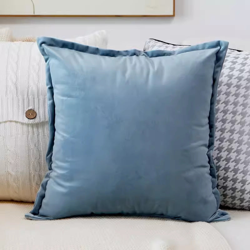 Vintage  Cartoon Cream Blue Cushion Pillow Sofa  Pillow Cover Bed