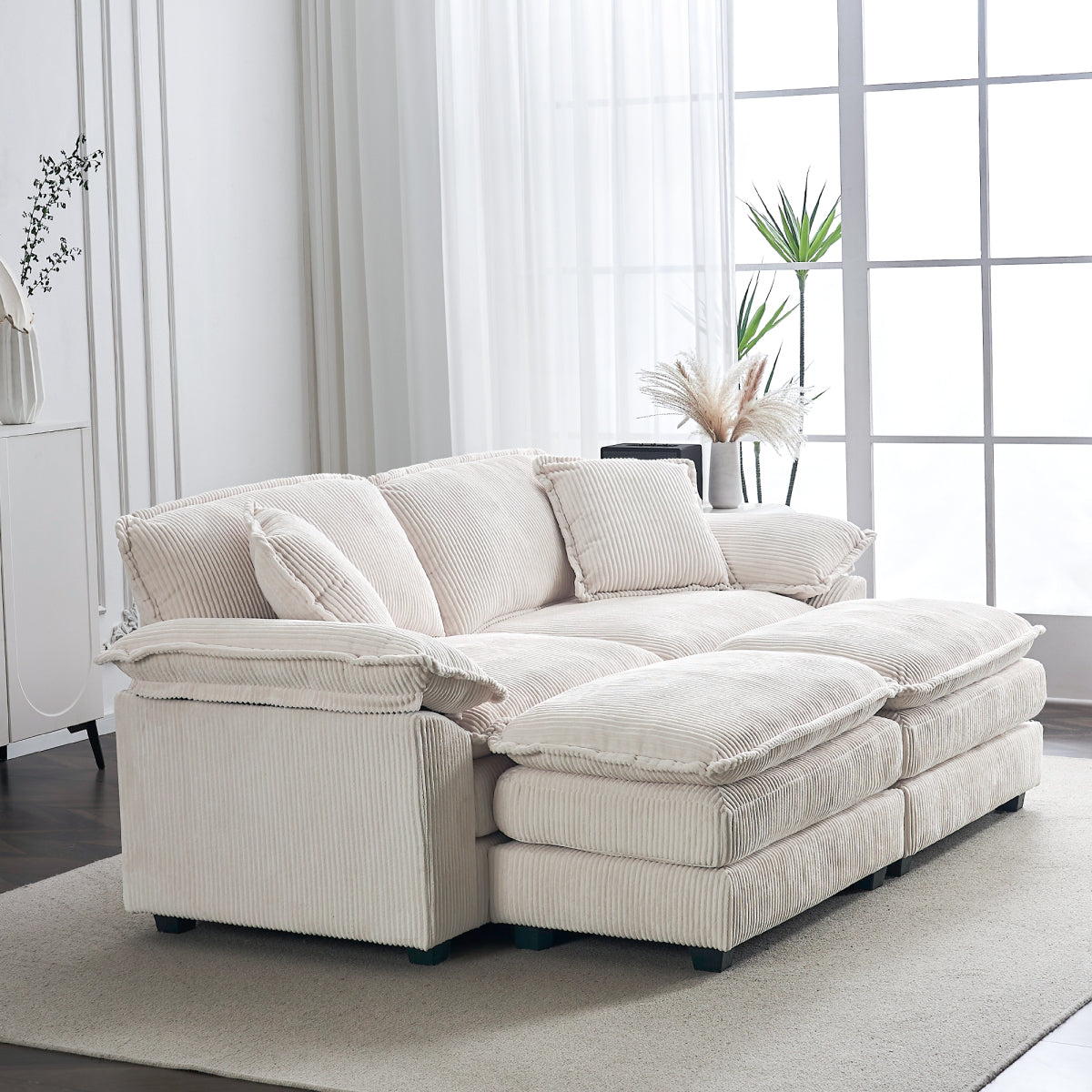 84.6'' Oversized Modular Combo Sofa with Ottoman