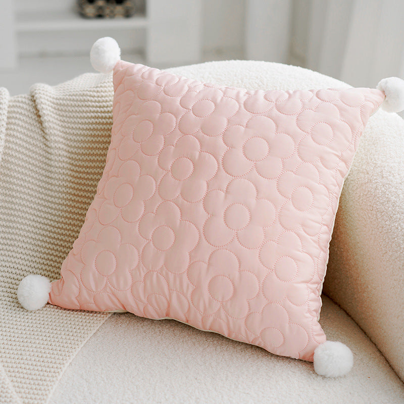 Pink Velvet Throw Pillow – Round Floor Cushion for Girl’s Room or Living Room-No insert