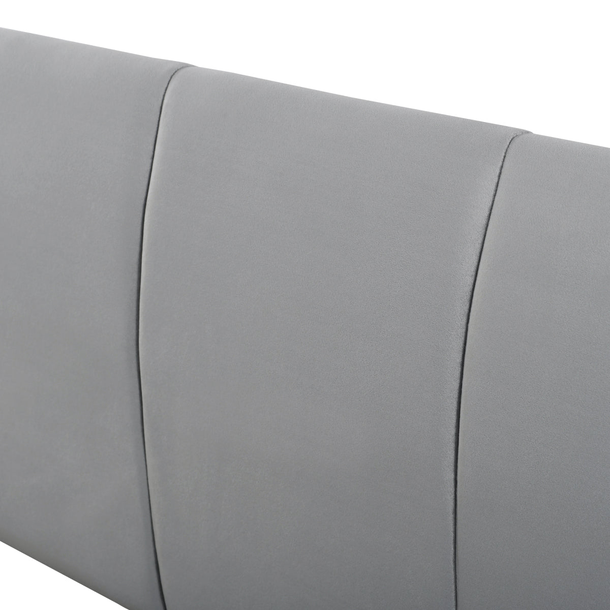 Queen Velvet Grounded Bed with Bedside Desk & Round Stool