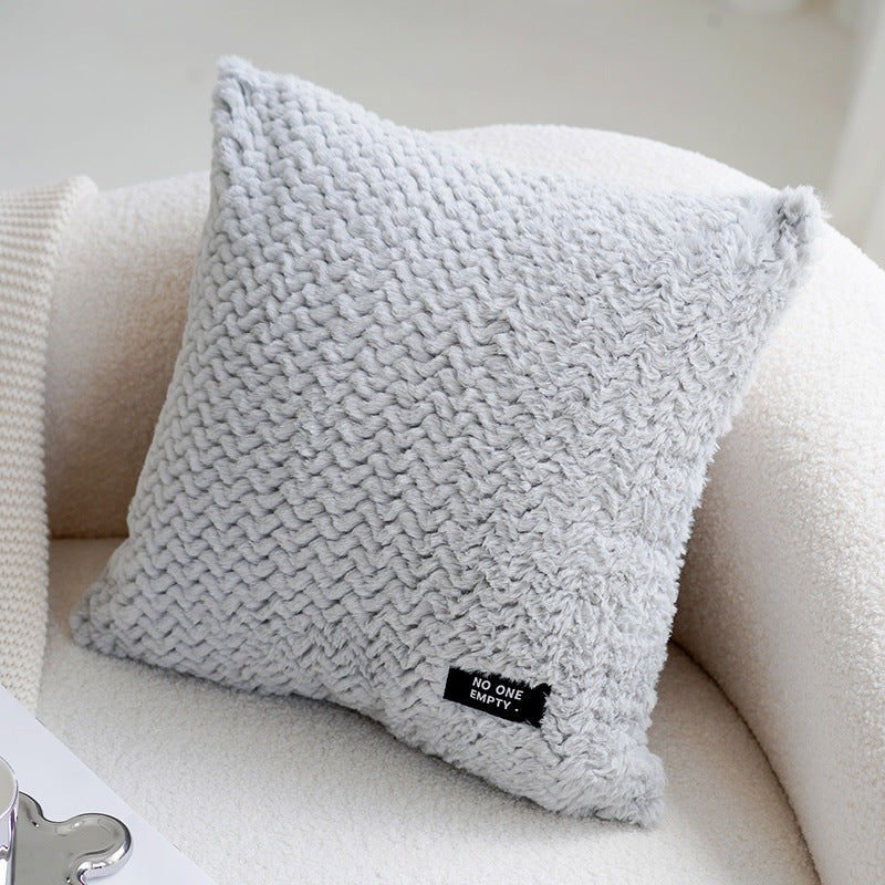 Cream & Gray Patchwork Pillow Cover – Nordic Modern Luxury Cushion – No Insert